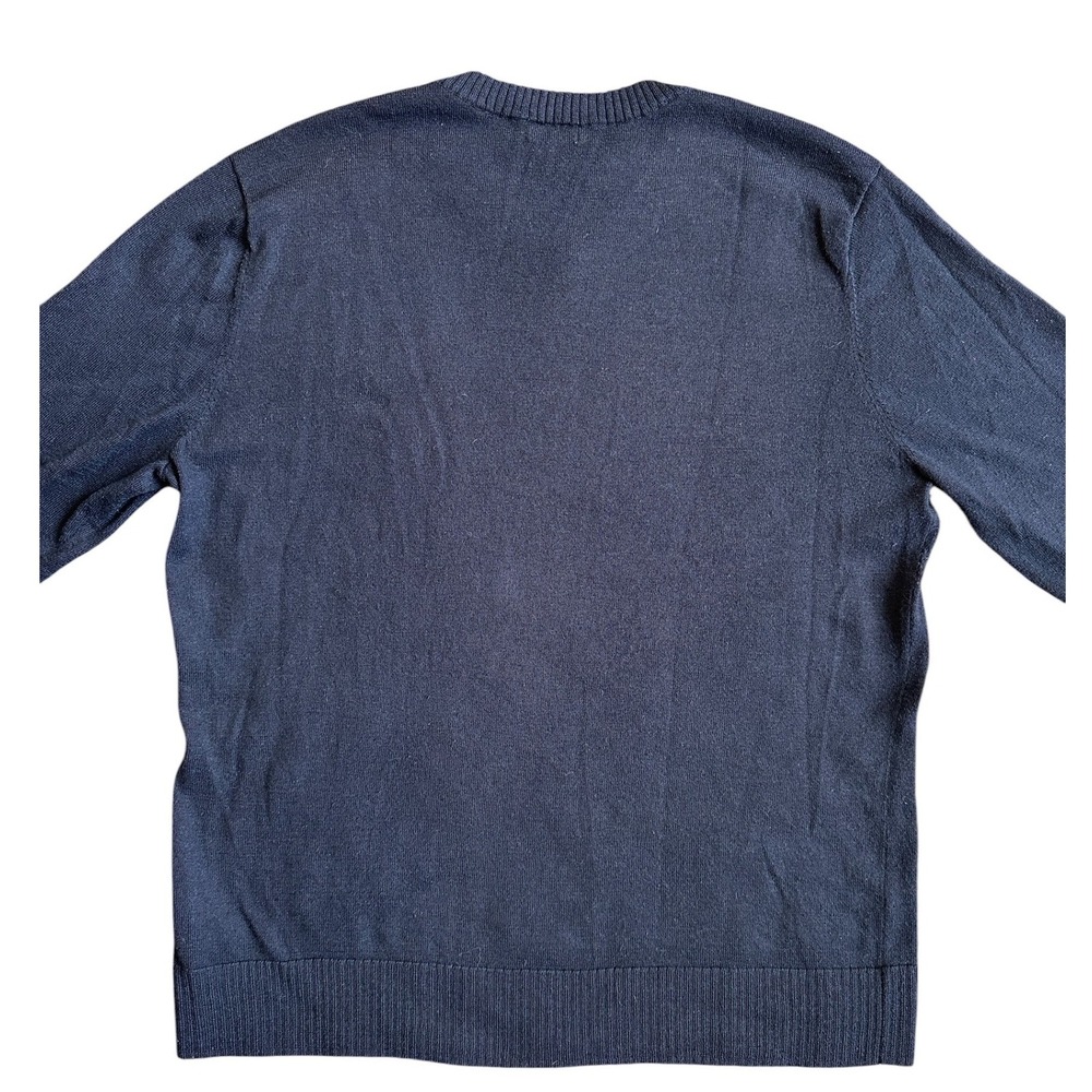 Smartwool V-Neck Sweater Mens Large Navy Blue Merino Wool Blend Excellent - Picture 3 of 8
